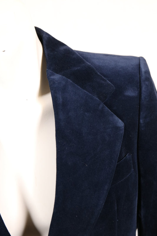 RARE early 70s blue velvet blazer