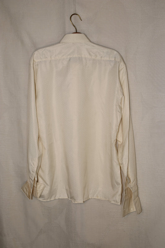 70s Off white dagger collar dress shirt