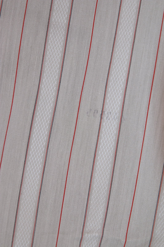 70s White striped dagger collar shirt