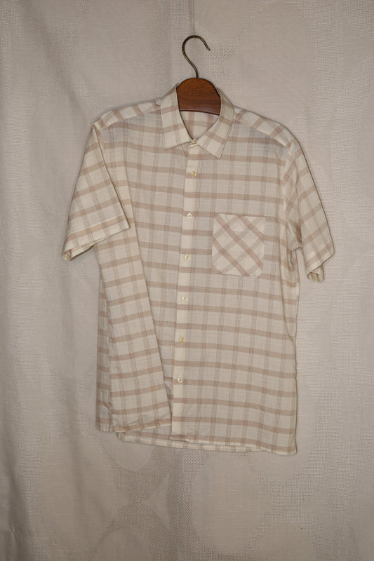 70s Off-white plaid shirt