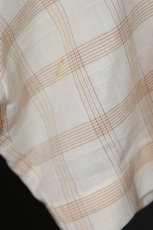 70s Off-white plaid shirt