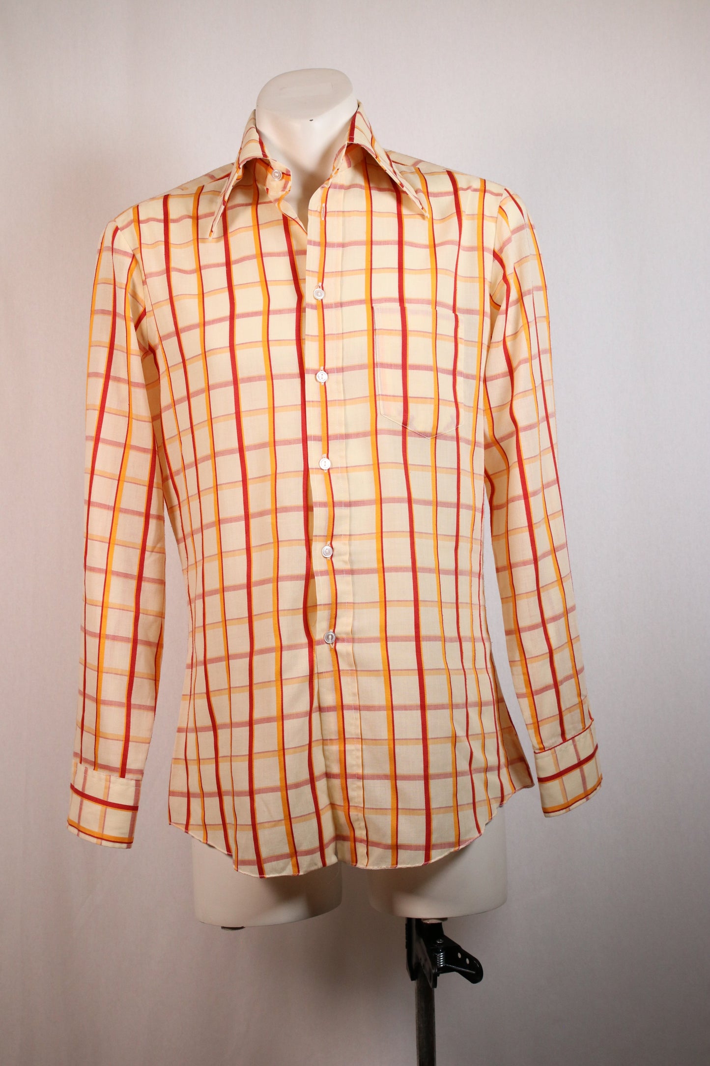 70s grid patterned shirt