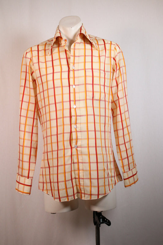 70s grid patterned shirt
