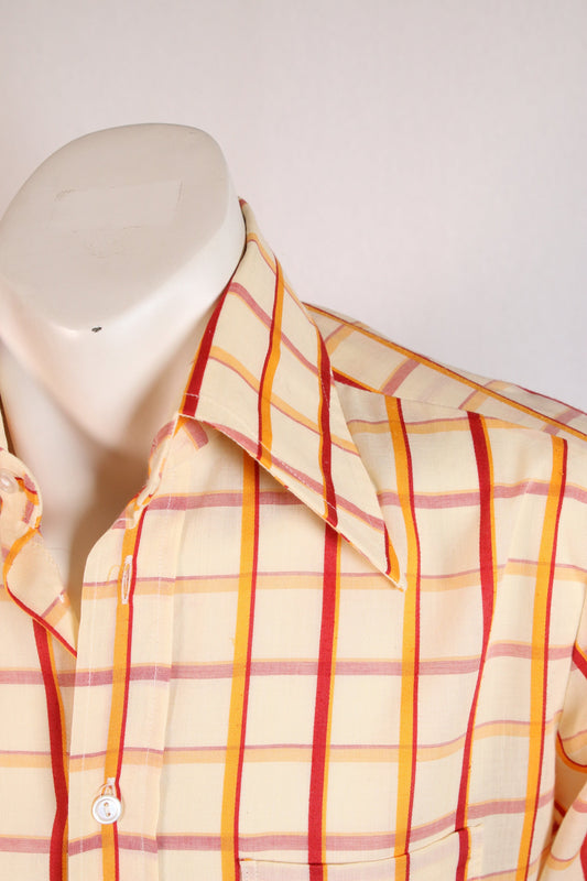 70s grid patterned shirt
