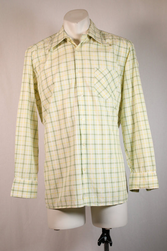 70s grid patterned shirt