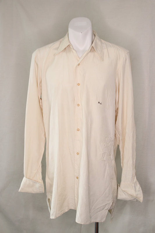 70s off-white silk shirt