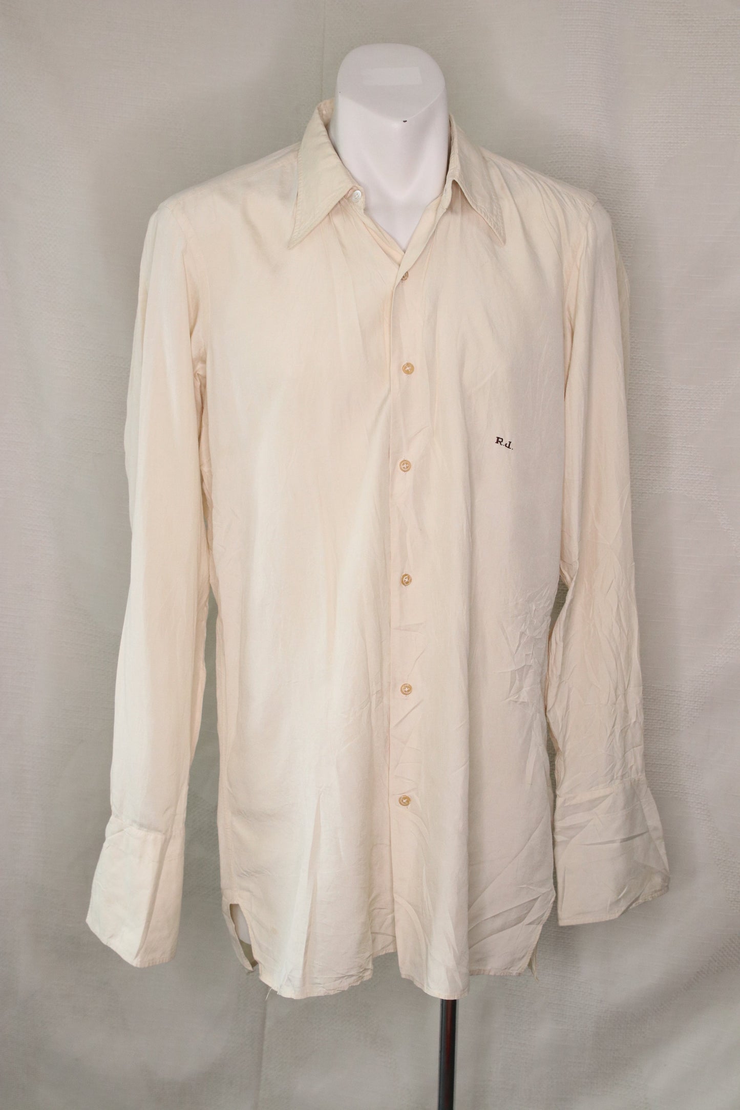 70s off-white silk shirt