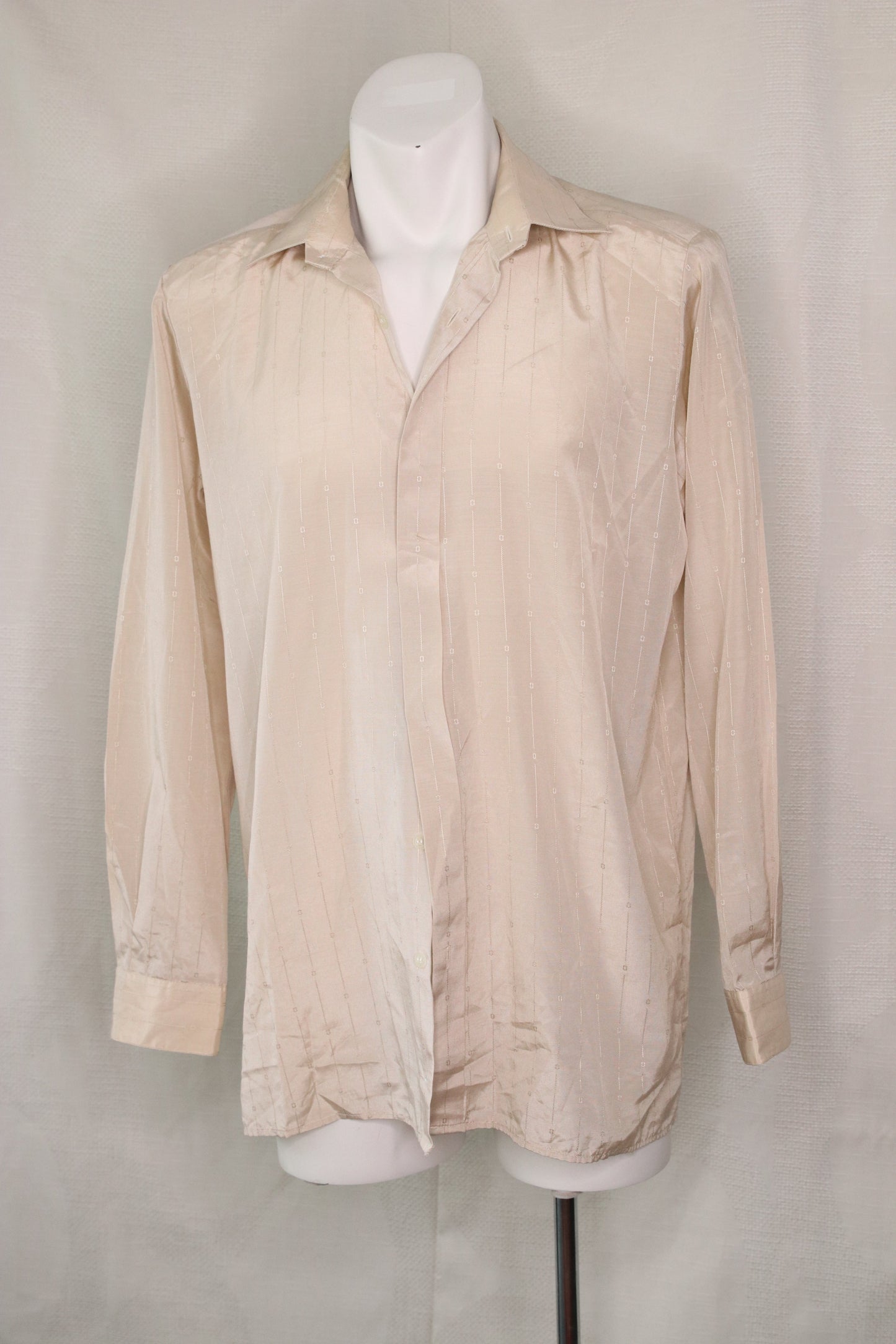 70s off-white line patterned shirt