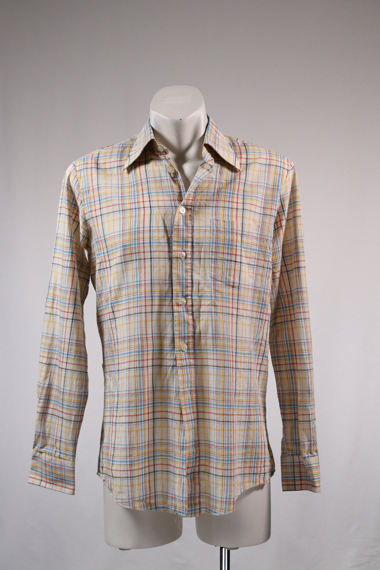 90s multi-colour grid pattern shirt