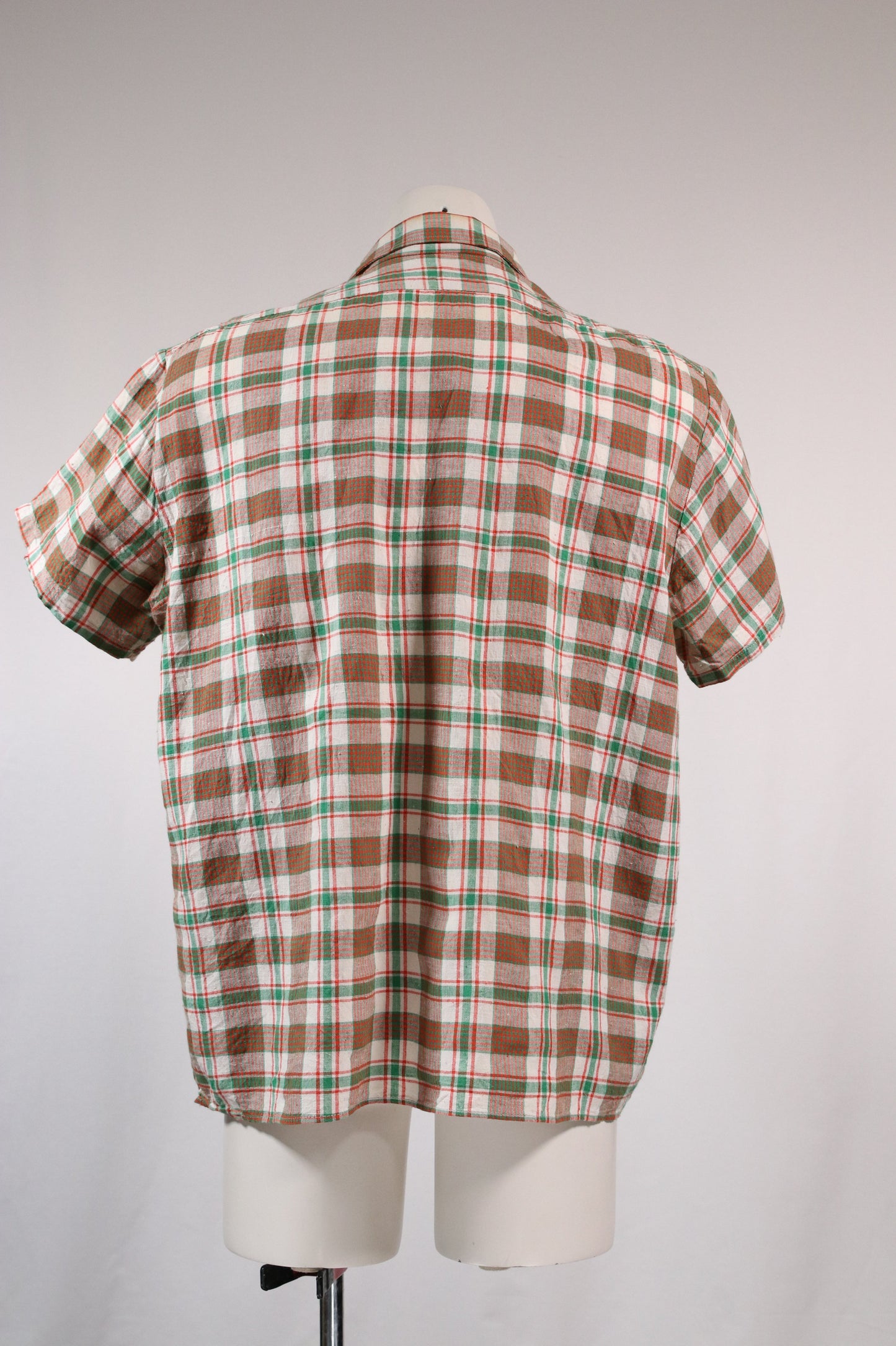 70s dagger collar checkered shirt