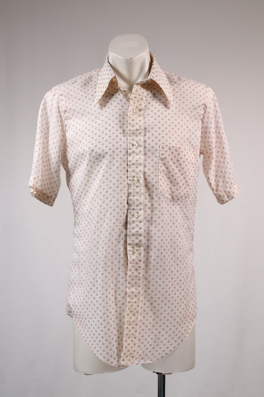 70s patterned dagger collar shirt