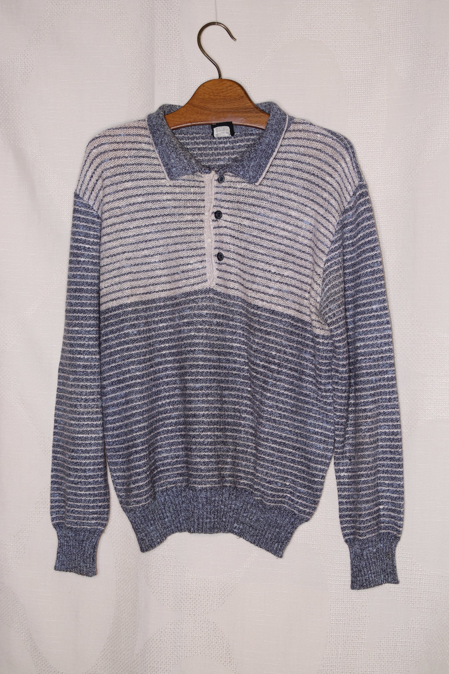 90s Blue with white stripes sweater