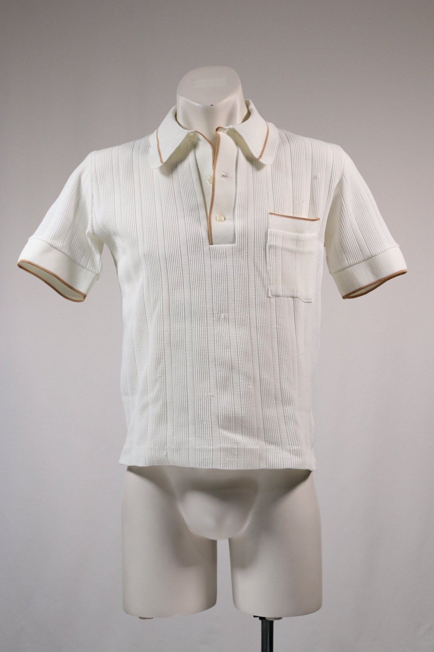 70s white polo with beige accents