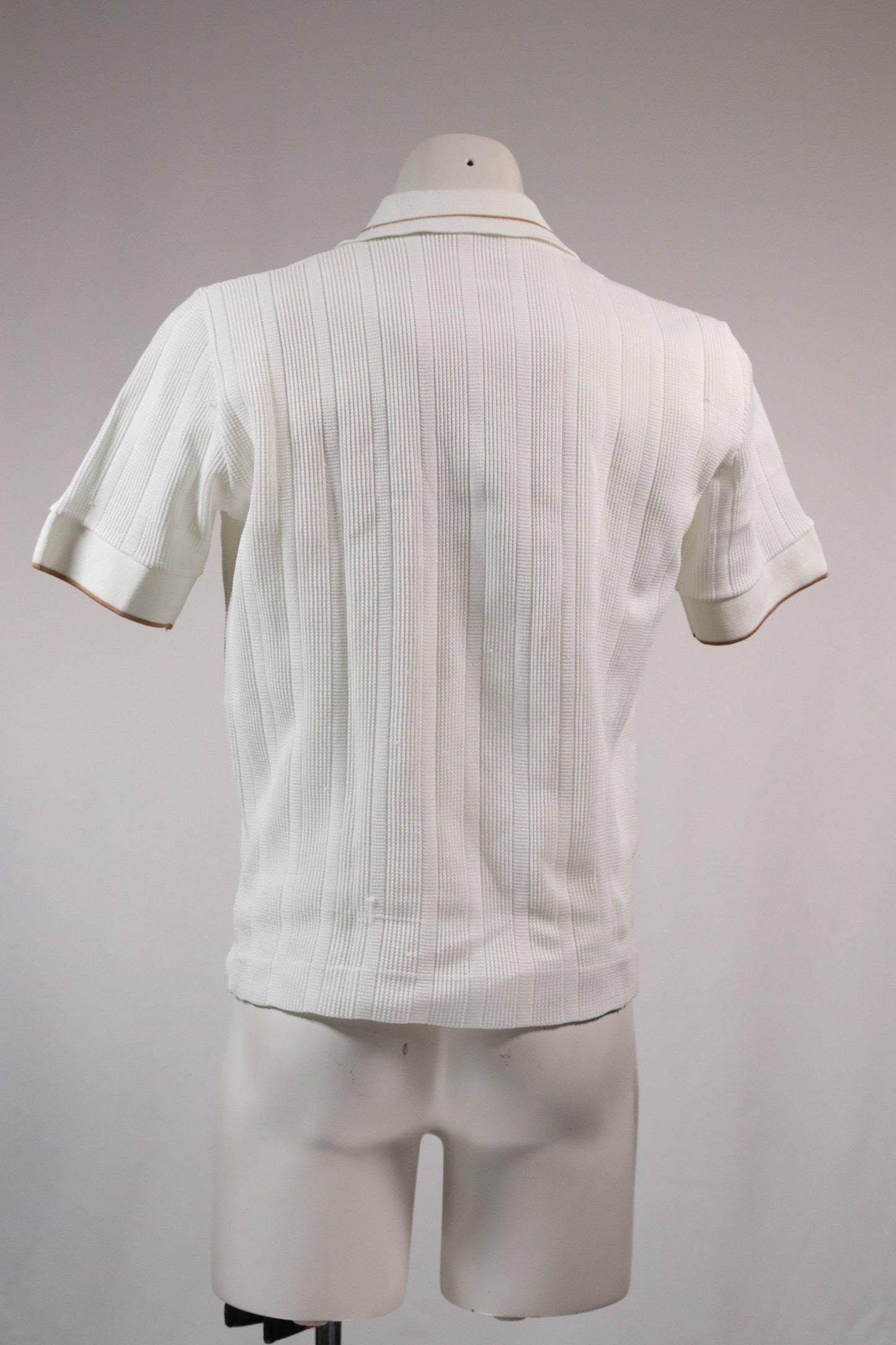 70s white polo with beige accents