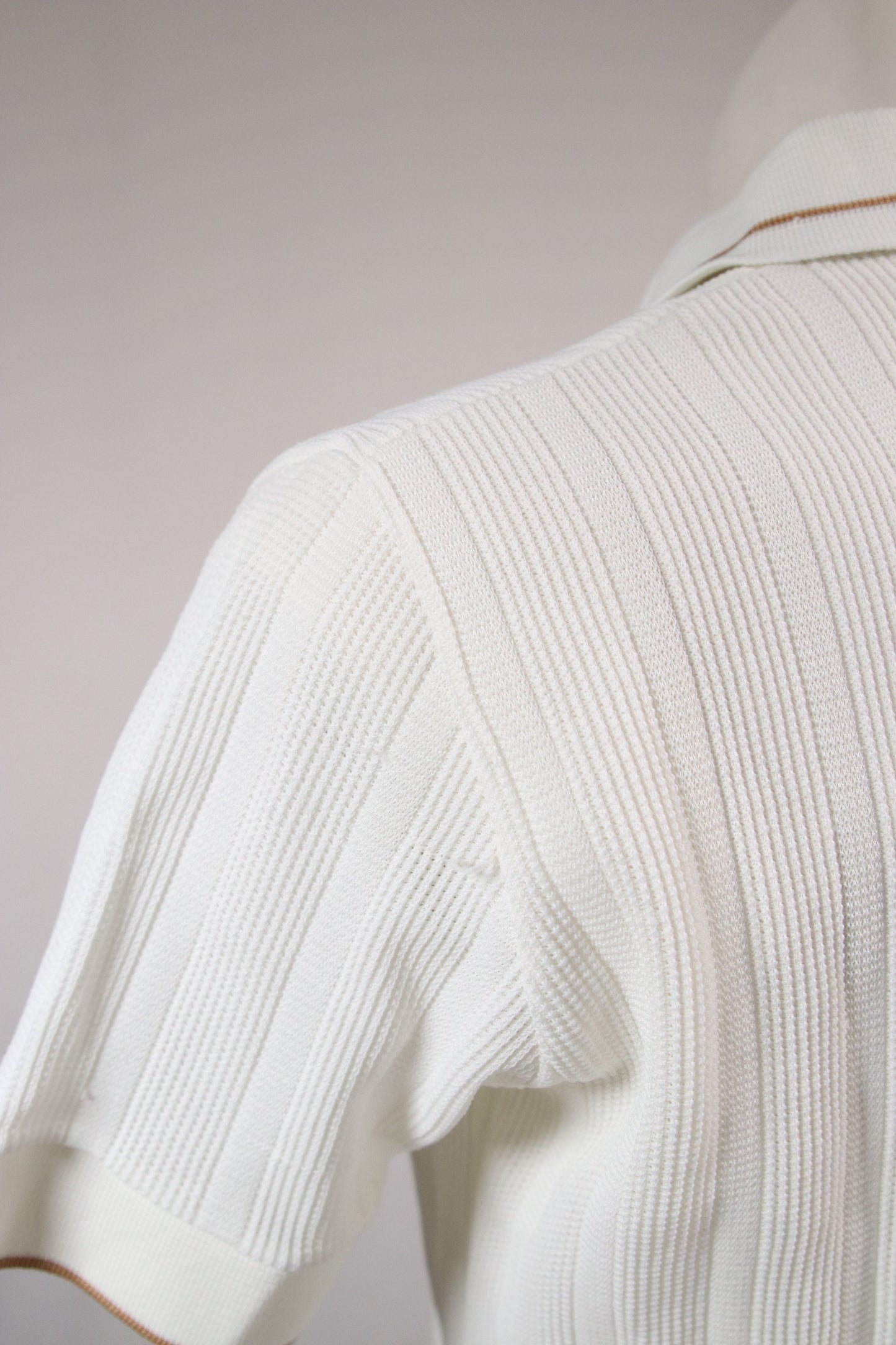 70s white polo with beige accents