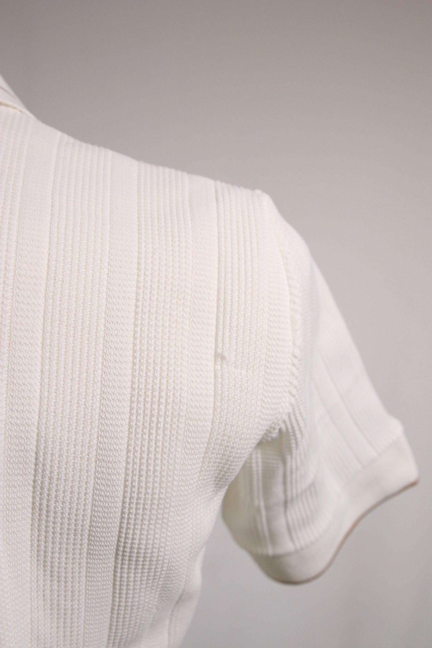70s white polo with beige accents