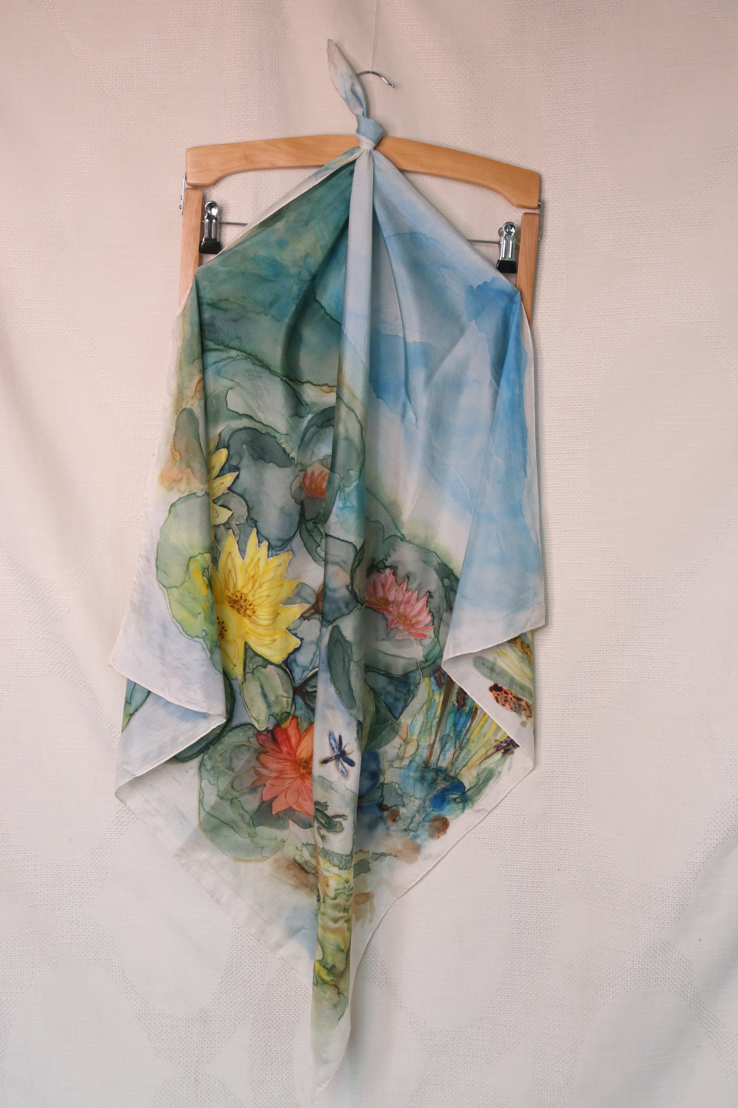 Silk floral patterned scarf
