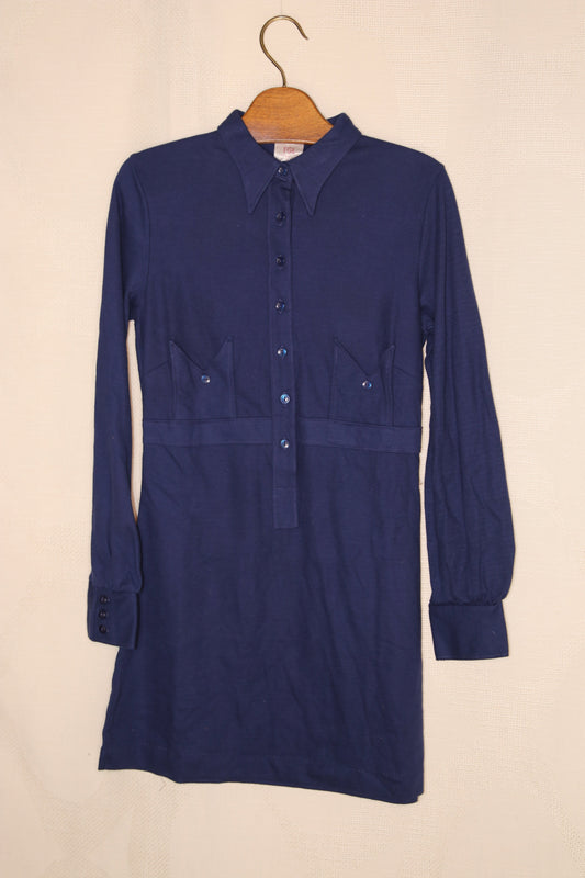 70s Cobalt blue minidress