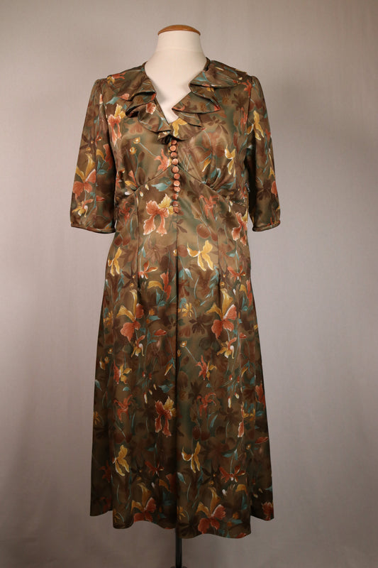 70s Autumnal midi-dress