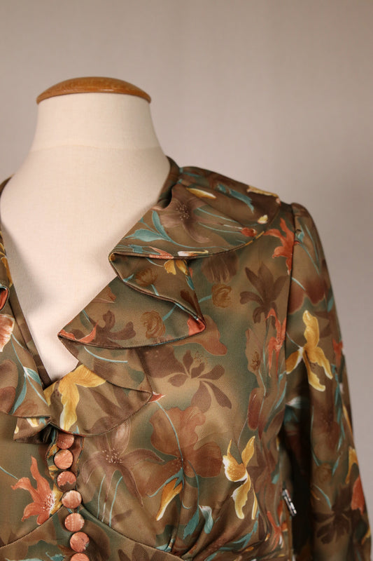 70s Autumnal midi-dress