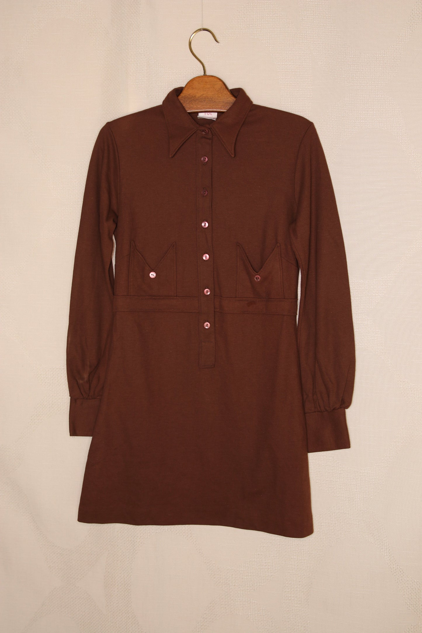 70s Chocolate brown minidress