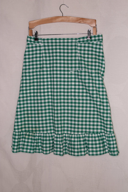 70s Cottagecore gingham skirt with adjustable waist