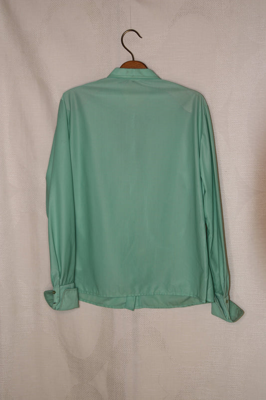70s Mint dagger collar blouse