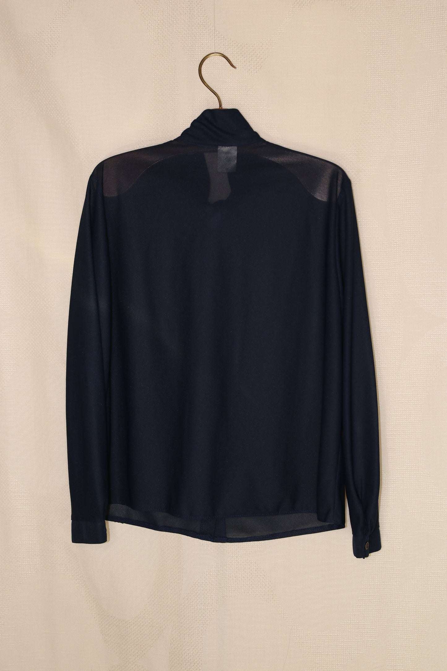 70s Navy blue blouse with pussy bow