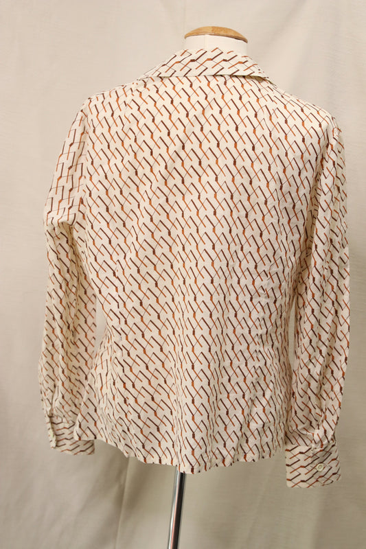 70s geometric patterned blouse