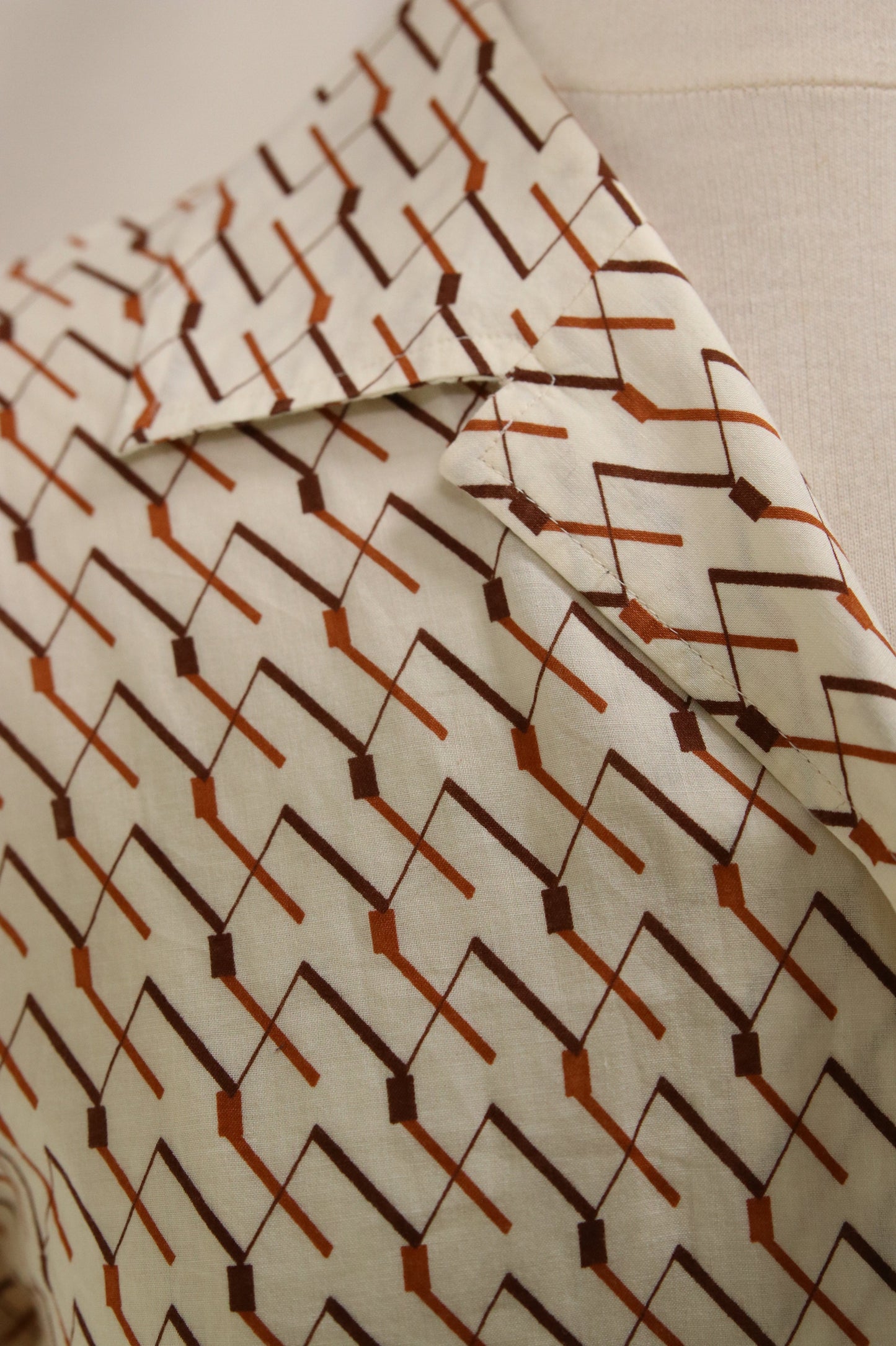 70s geometric patterned blouse