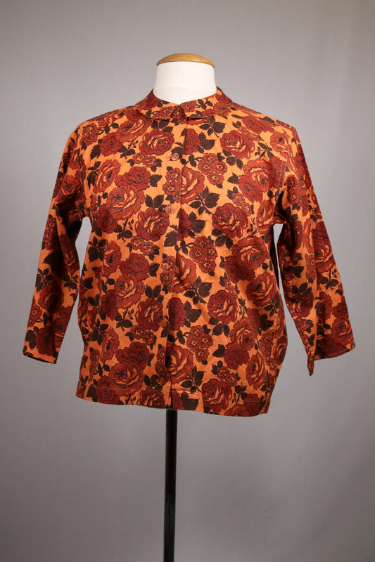 60s floral patterned blouse