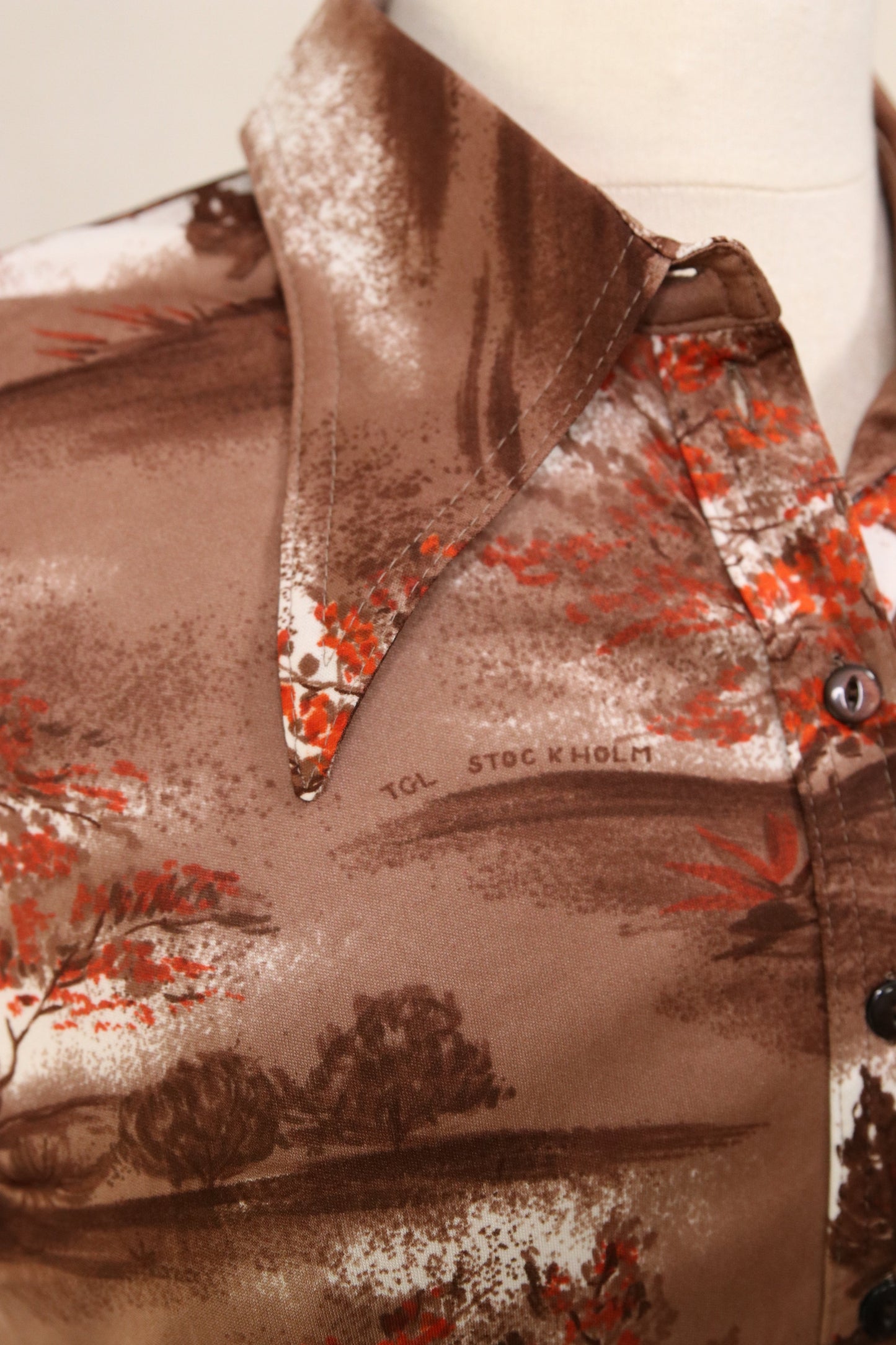 70s autumn patterned blouse