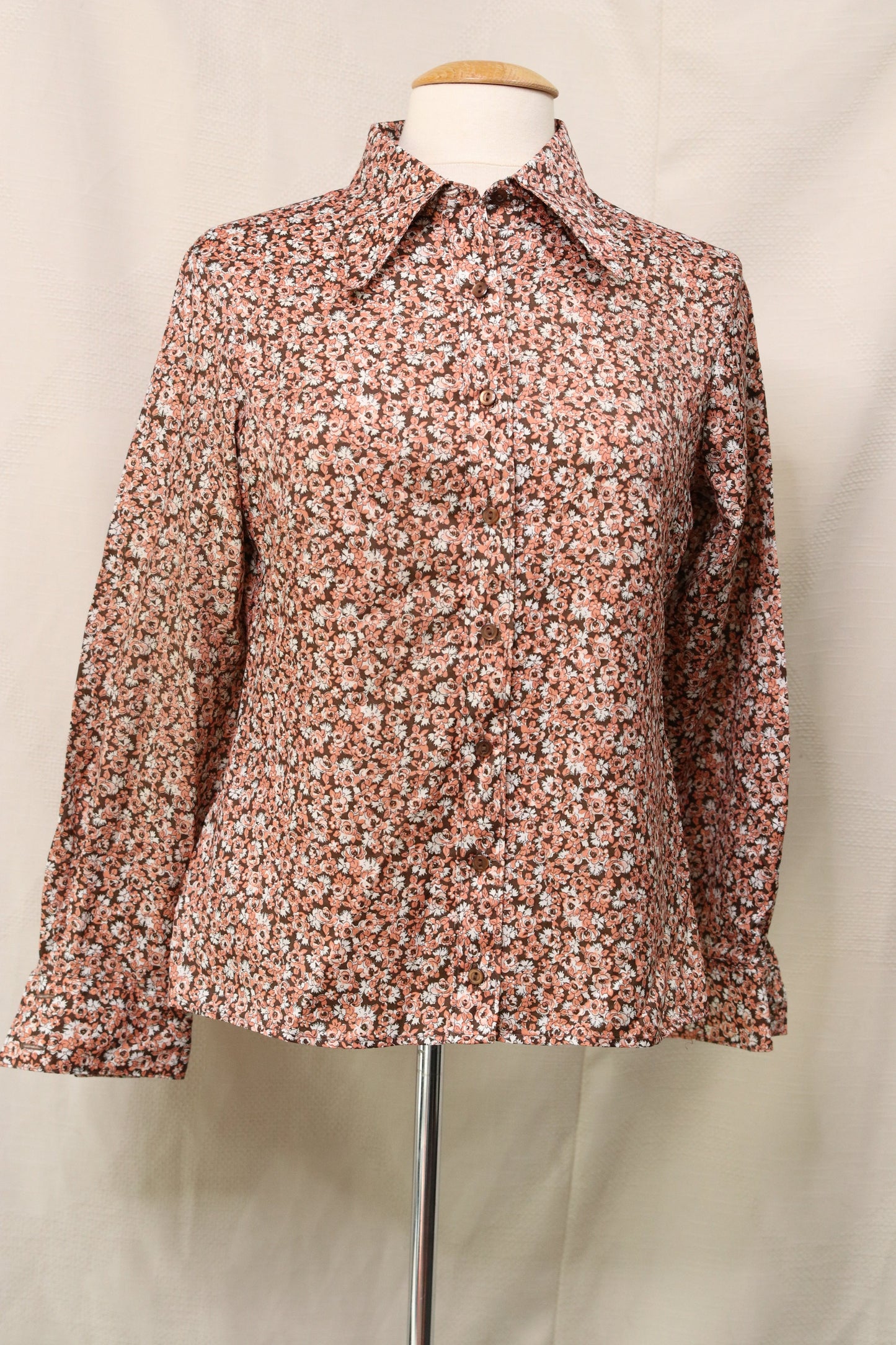 70s floral blouse
