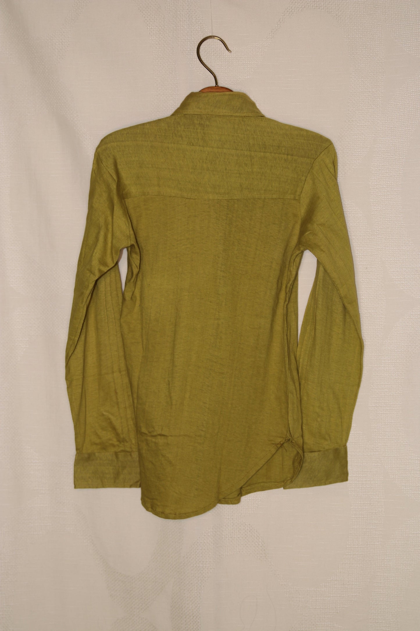 70s Green blouse with rounded collar