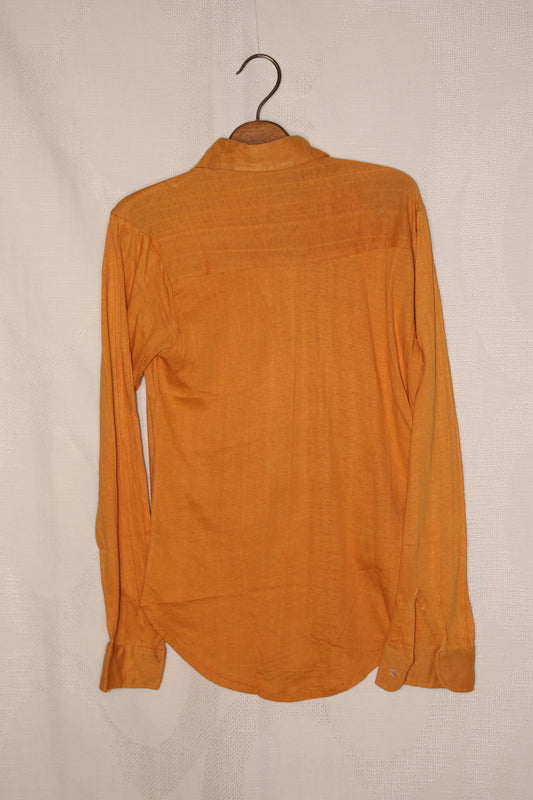 70s Sunset orange dagger collar blouse