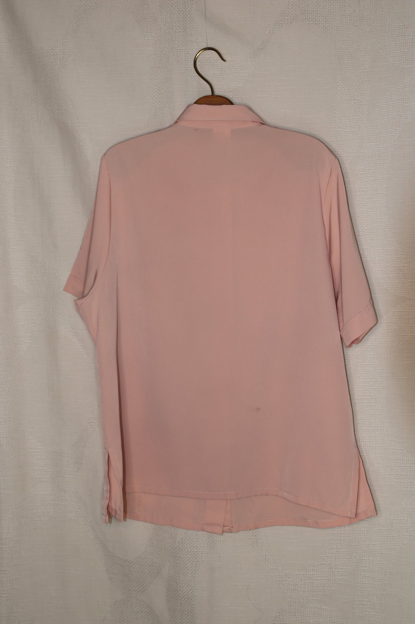 80s Blouse pastel pink blouse with pleated collar