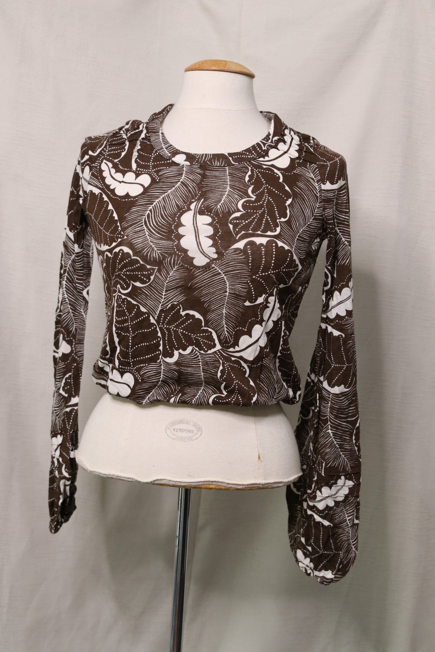 70s floral patterned crop top