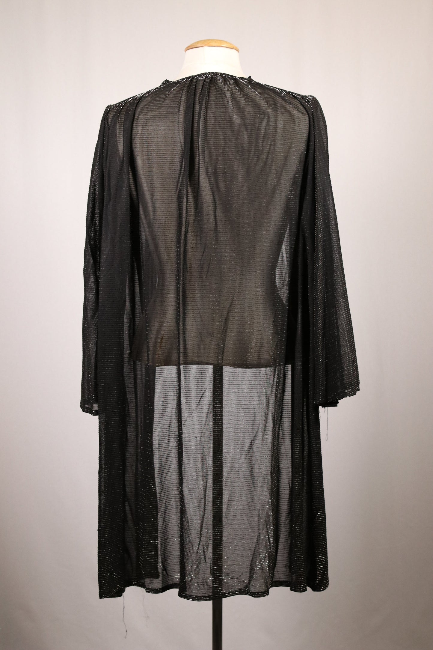 70s black glittery duster cardigan