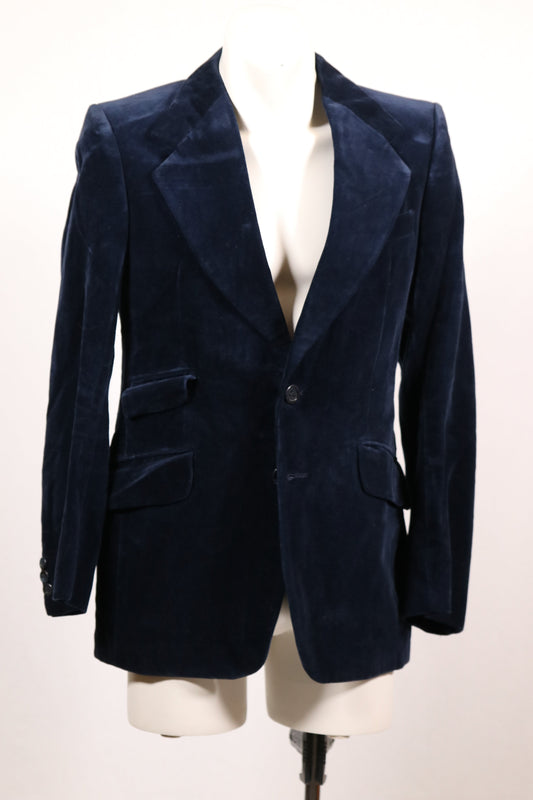 RARE early 70s blue velvet blazer