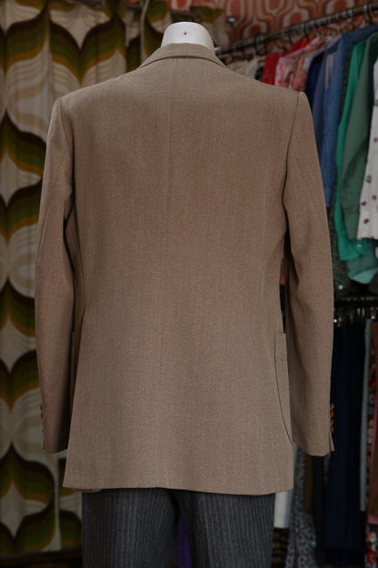 70s Khaki colbert with detailed brown buttons