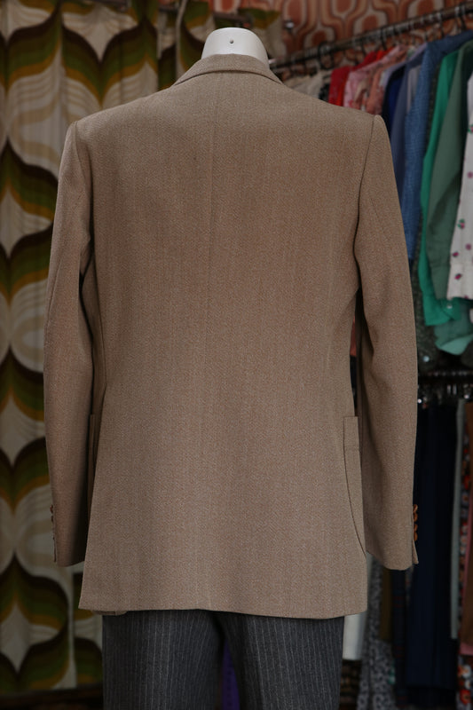 70s Khaki colbert with detailed brown buttons