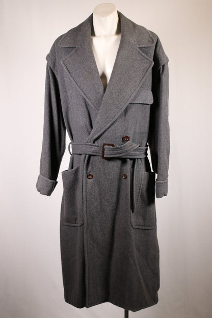 80s oversized wool overcoat with belt
