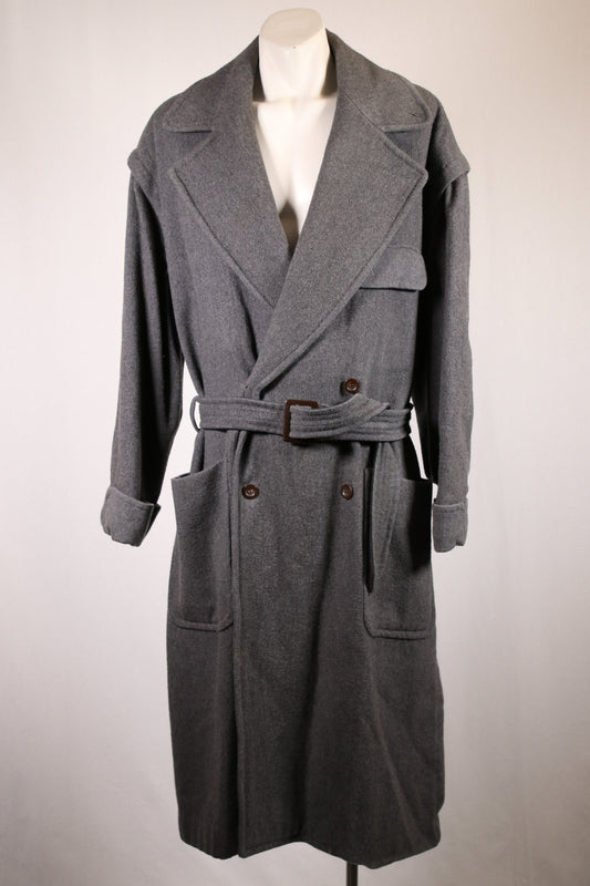 80s oversized wool overcoat with belt