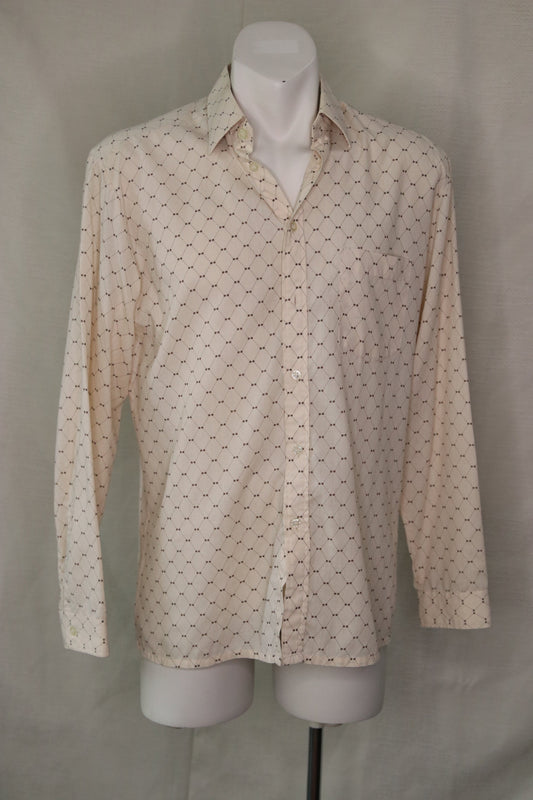 70s beige patterned shirt