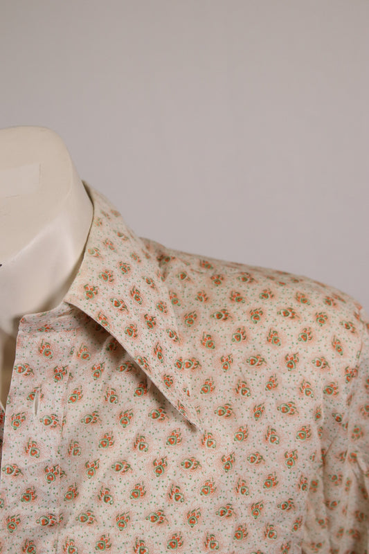 70s patterned dagger collar shirt