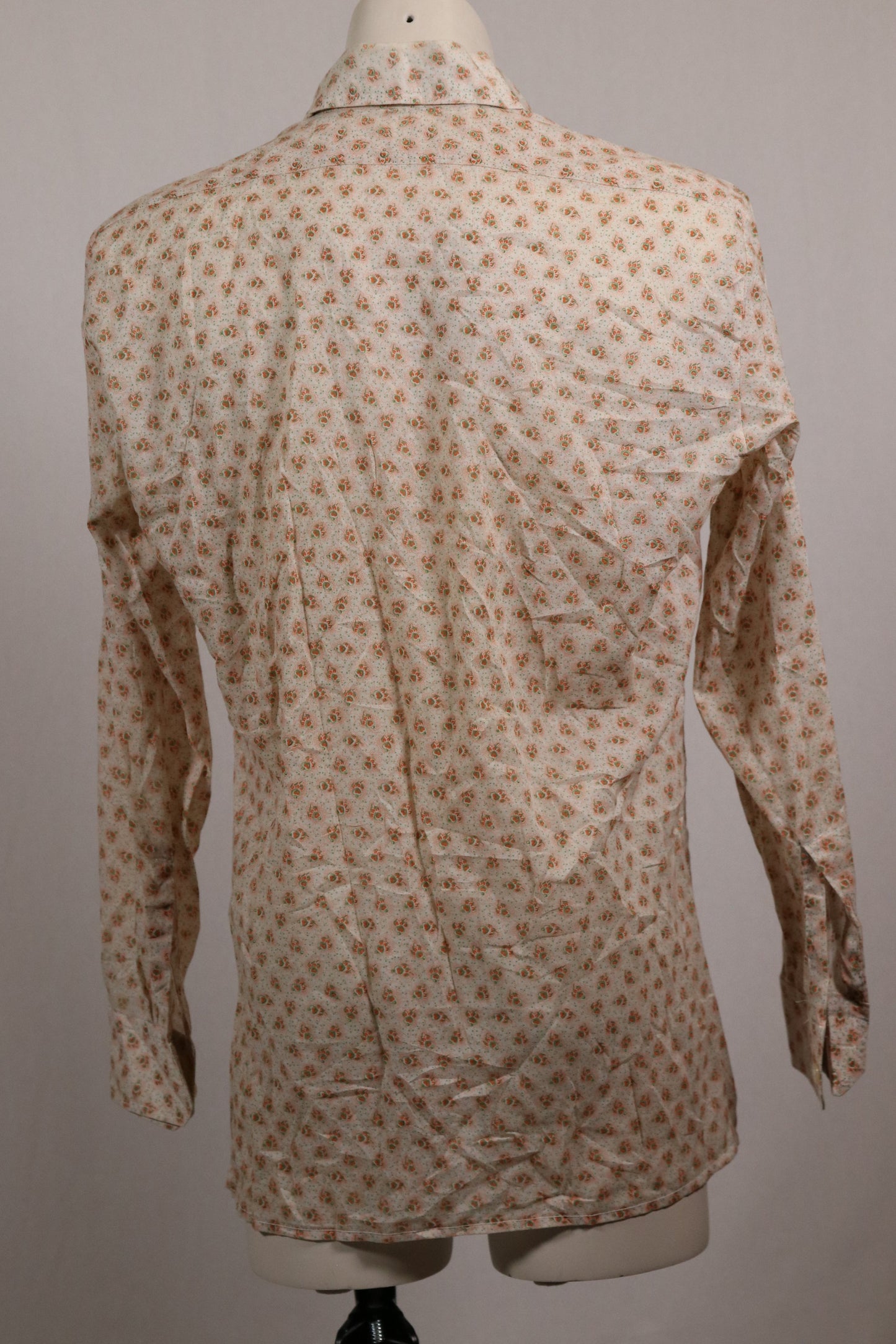 70s patterned dagger collar shirt
