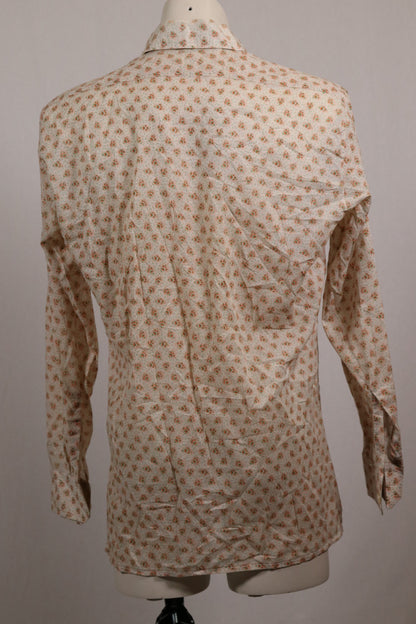70s patterned dagger collar shirt
