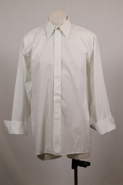 70s white cufflink shirt