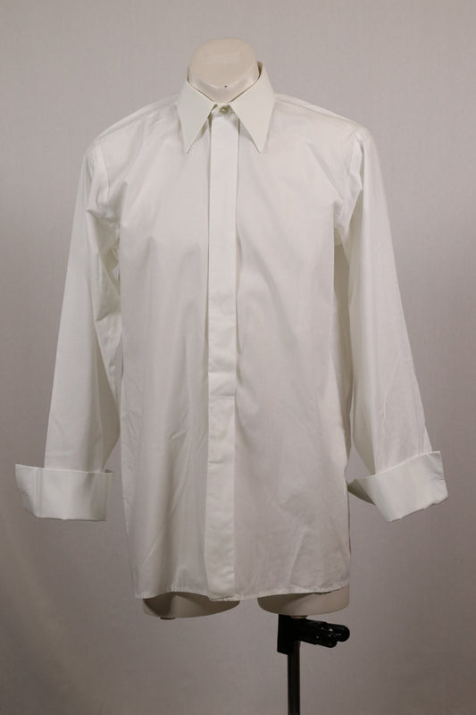70s white cufflink shirt