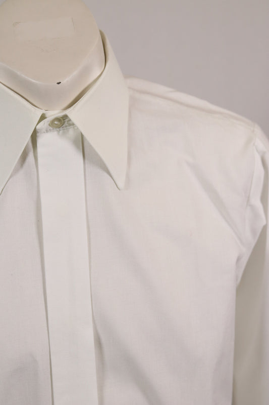 70s white cufflink shirt
